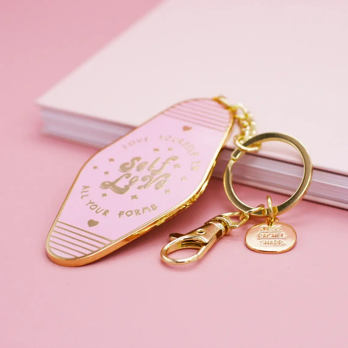 Mental Health Positive Reminder Encouragement Keychain Motel Hotel Self Love Enamel Key Ring