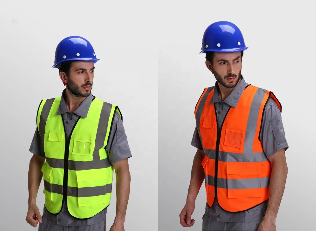  128 см грудь 4X-Large Hi Vis защитный солнцезащитные очки с печатью логотипа на заказ ANSI трикотажного полотна безопасный светоотражающий желет 2-дюймовым серые