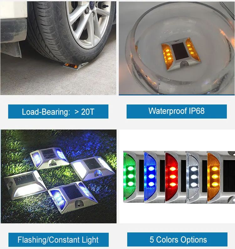 Outdoor Aluminum Street Bidirectional Cat Eye on Highway Square Deck LED Truck Solar Reflective Road Stud