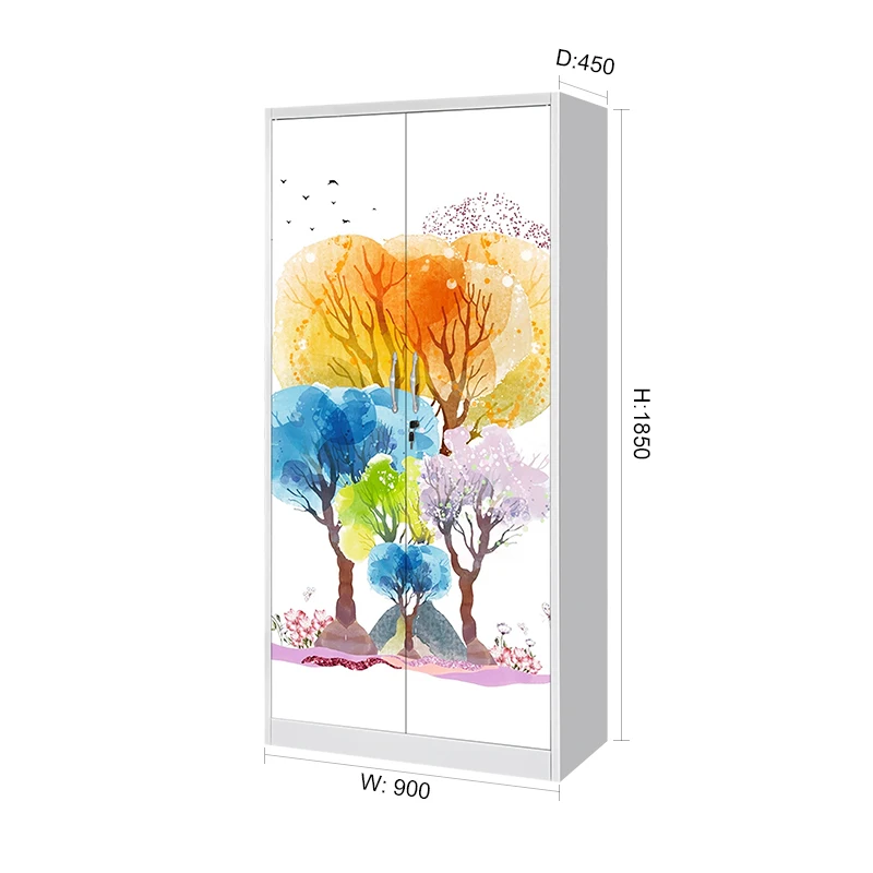 Customized Modern Kd Beige Color Bedroom Clothes Storage Cabinet 3 Door Steel Armoire Closet Metal Wardrobe Locker With Mirror