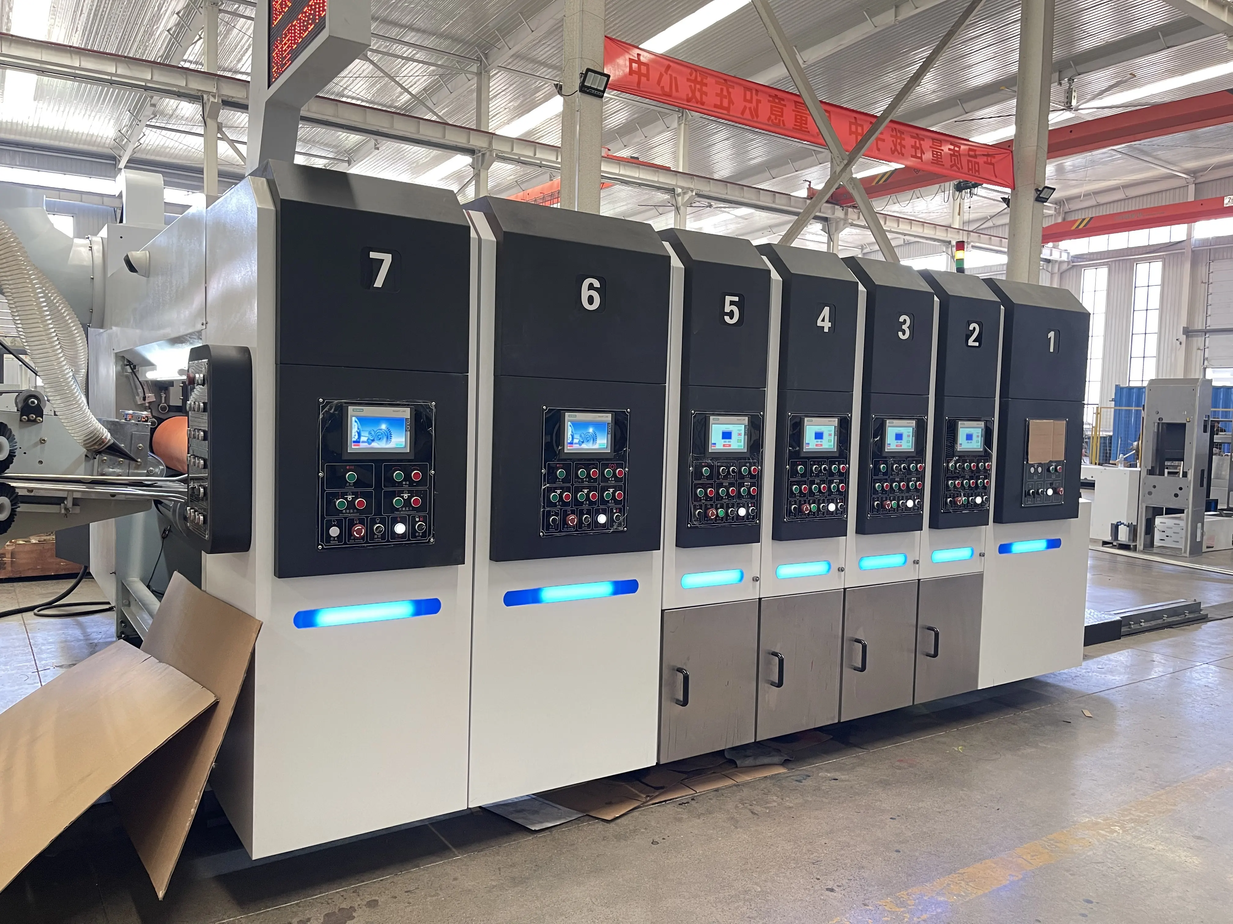 Automatic casemaker FFG Flexo folder gluer machine corrugated carton printer slotter die cutter folder gluer machine