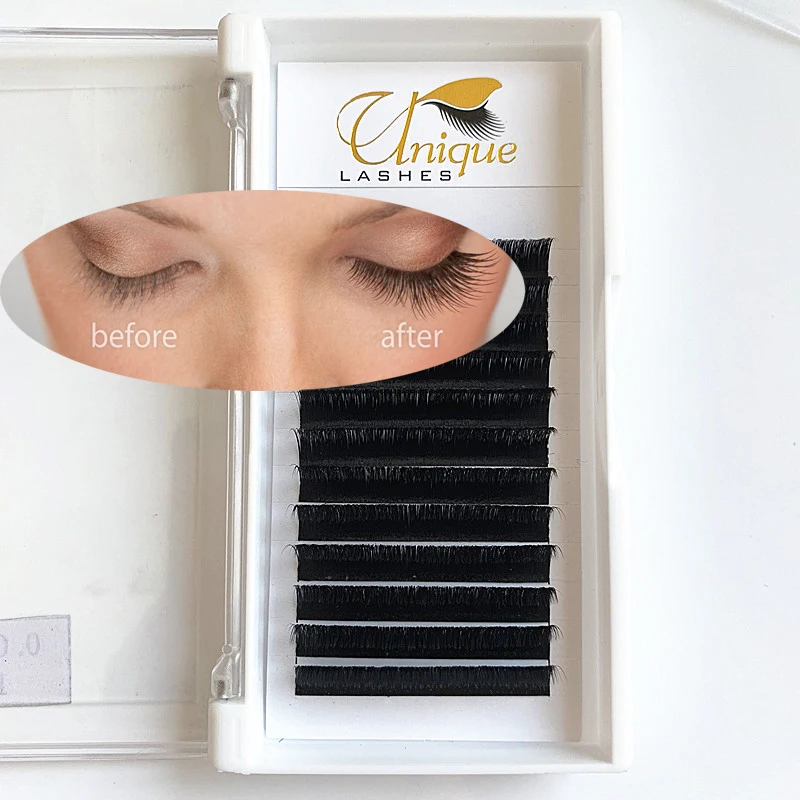 your own brand eyelashes dark black Korean PBT super soft 0.03 0.05 0.07 eye extension  blooming lashes