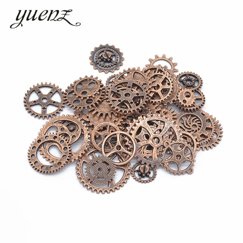 50pcs/bag Small Size 8-15mm Mix Alloy Mechanical Steampunk Cogs & Gears Diy Accessories U010