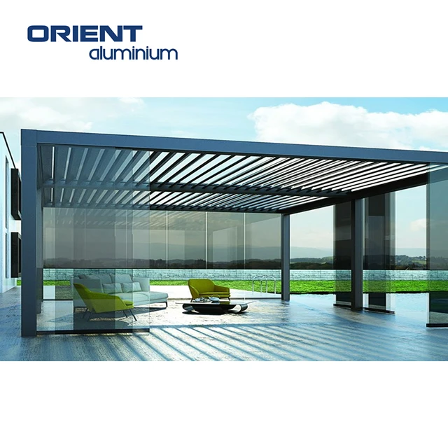 ORIENT Pergola Aluminium Outdoor With Waterproof Enclosed Stand Sunroom House Metal Gazebo
