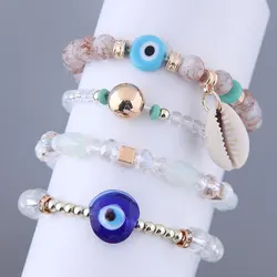 WY080926149 Multi layer eye bangles hot sale bracelet the latest style rhinestone beads bracelet