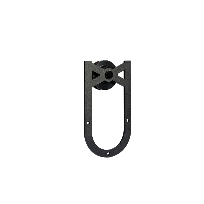 Hot Selling SJ2004 Modern Double Barn Door Hardware Mechanism Black Carbon Steel Roller for Window Sliding Door for Hotels