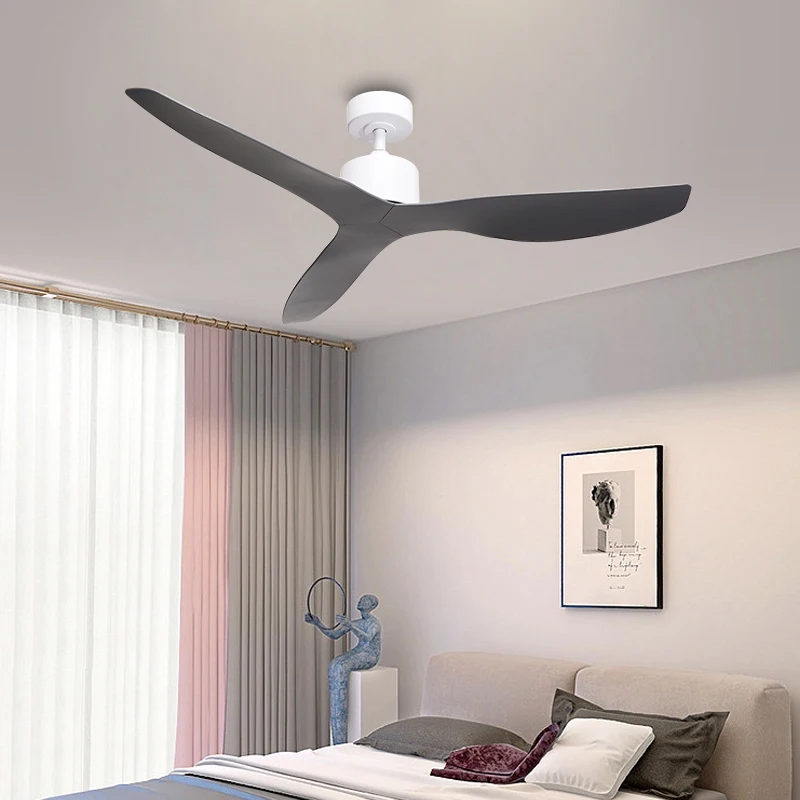50' White 3 ABS Blades Ceiling Fan With All Copper Motor Remote control 1-6 Gears Adjustable Wind Speed