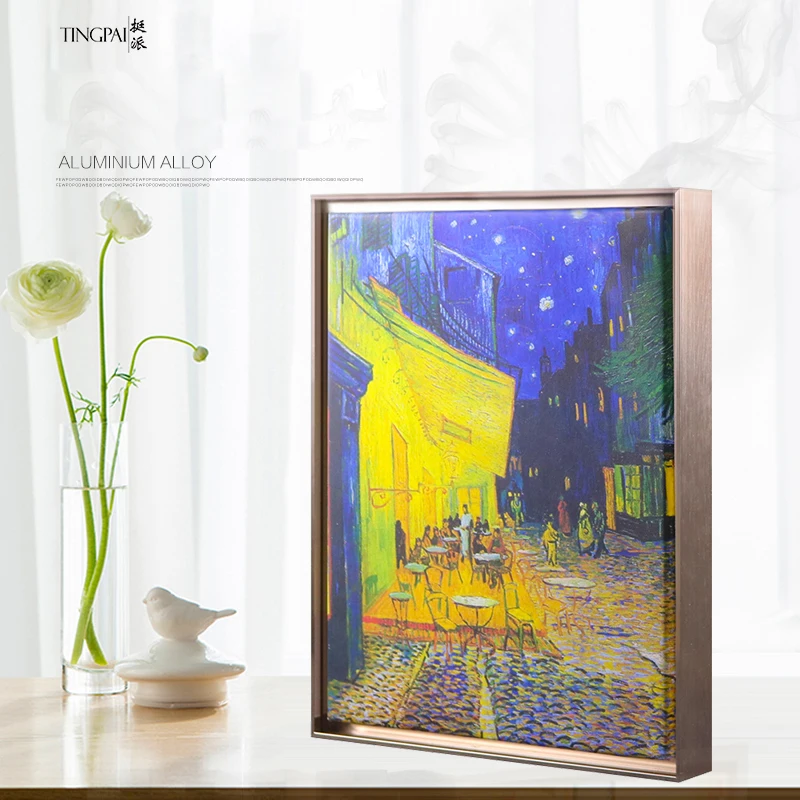 Custom Wall hanging Mounting Alloy Aluminium Photo Frame Strips Aluminum alloy Gold Metal Picture Frame