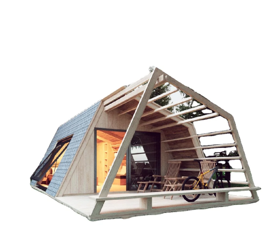 Nordic minimalist cabin prefab tiny homes Multifunctional pavilion bedroom bathroom balcony outdoor Prefabricated wooden house