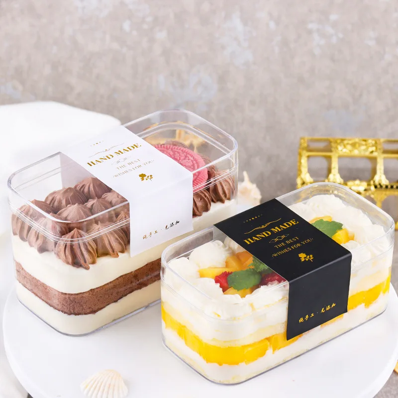 Transparent Hard Plastic Boxes Mini Mousse Cake Dome Container Clear Circle Desserts Emballage Tiramisu Box With Lid