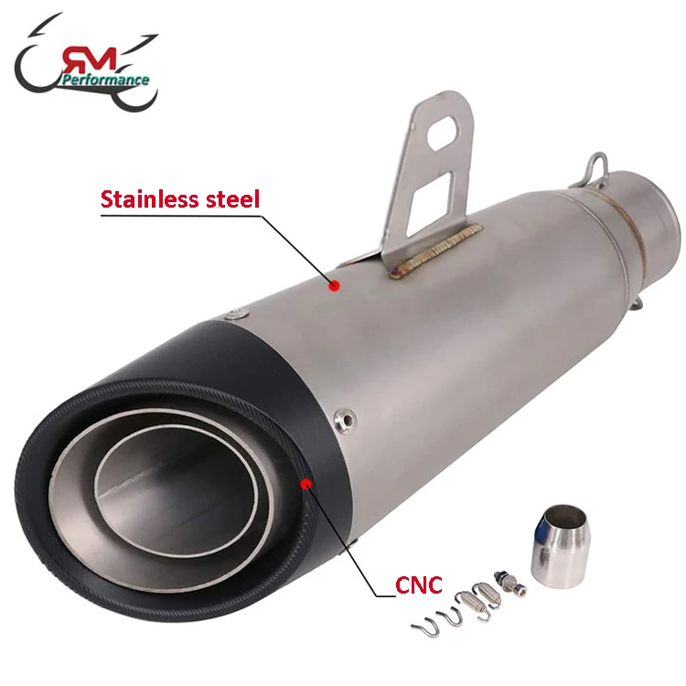 Universal Stainless Steel Muffler Silence exhaust pipe for SC Project Motorcycle Scooter  Motocross Parts Motor