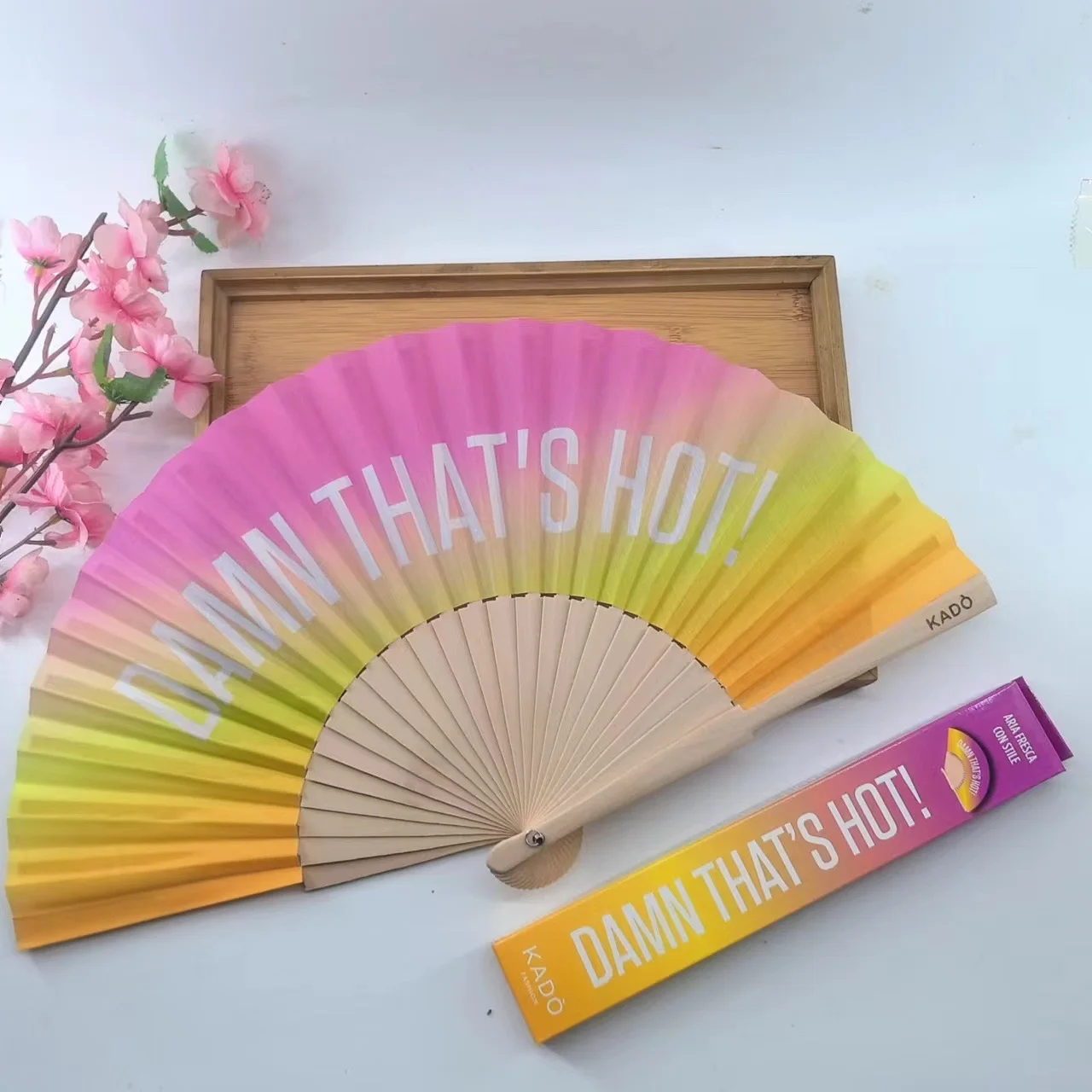 Wholesale Spanish Wedding Brand Promotion Custom Logo Print Folding Hand fan Wood Hand Held Fan Bulk Custom