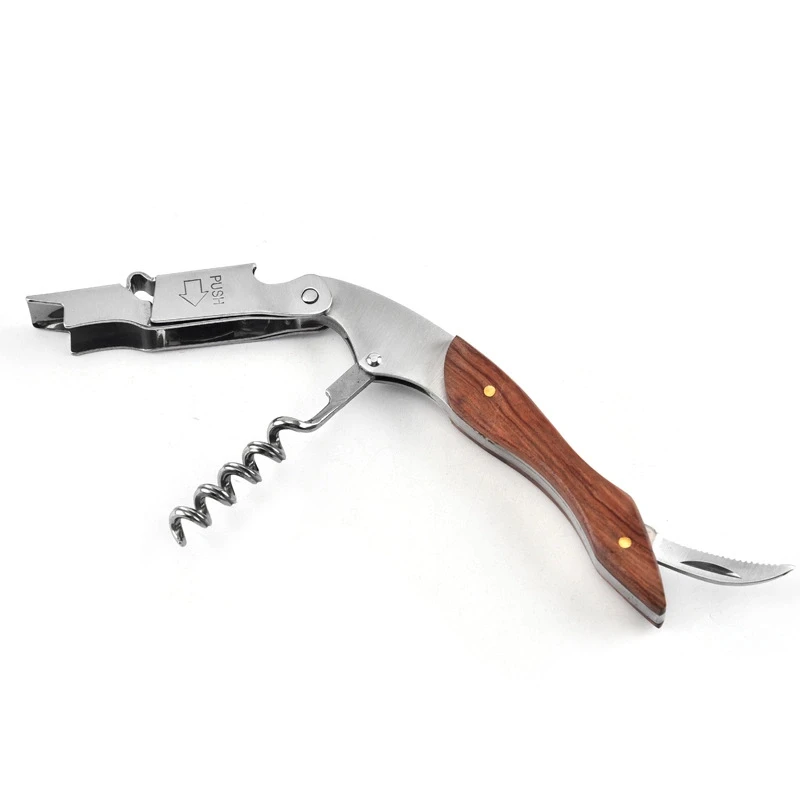 Wholesale Waiters Corkscrew Premium Rose wood Opener Corkscrew with Custom Logo