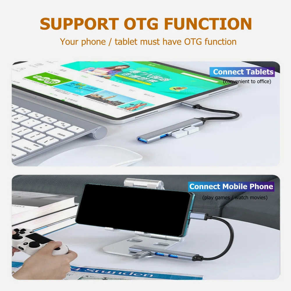 USB-концентратор WSY Type-C 3 0 1 4 порта мультиразветвитель адаптер OTG для Lenovo Huawei Mi Macbook Pro 15