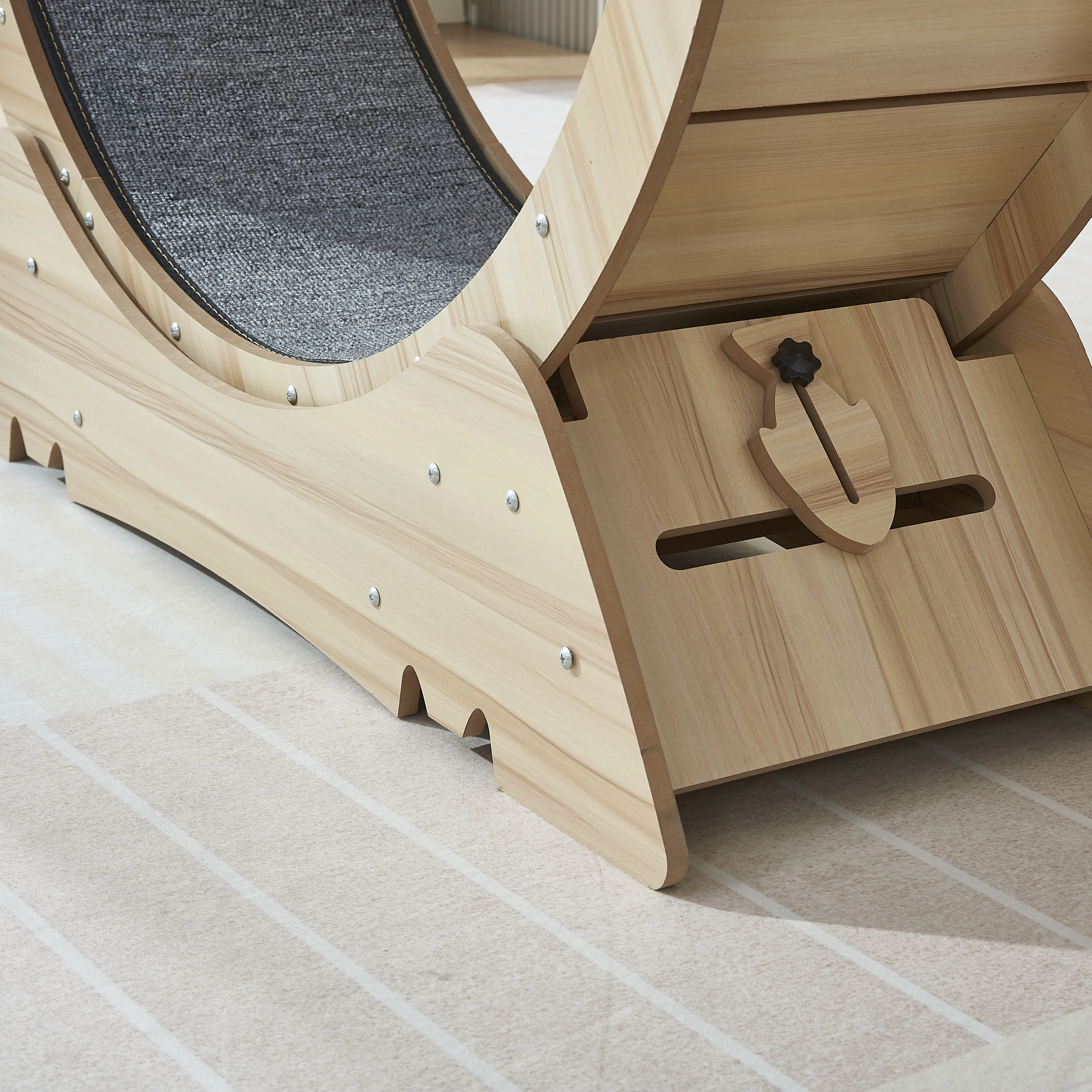 YMW Eco-Friendly Interactive Wooden Cat Wheel Toy Pet Running Scratching Exercise Wheel Cat Fun Treadmill For Cats