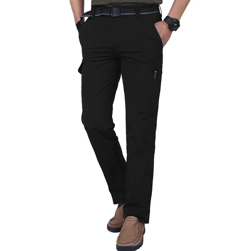 Мужские брюки-карго с шестью карманами, водонепроницаемые быстросохнущие уличные тонкие брюки и брюки для лета и весны