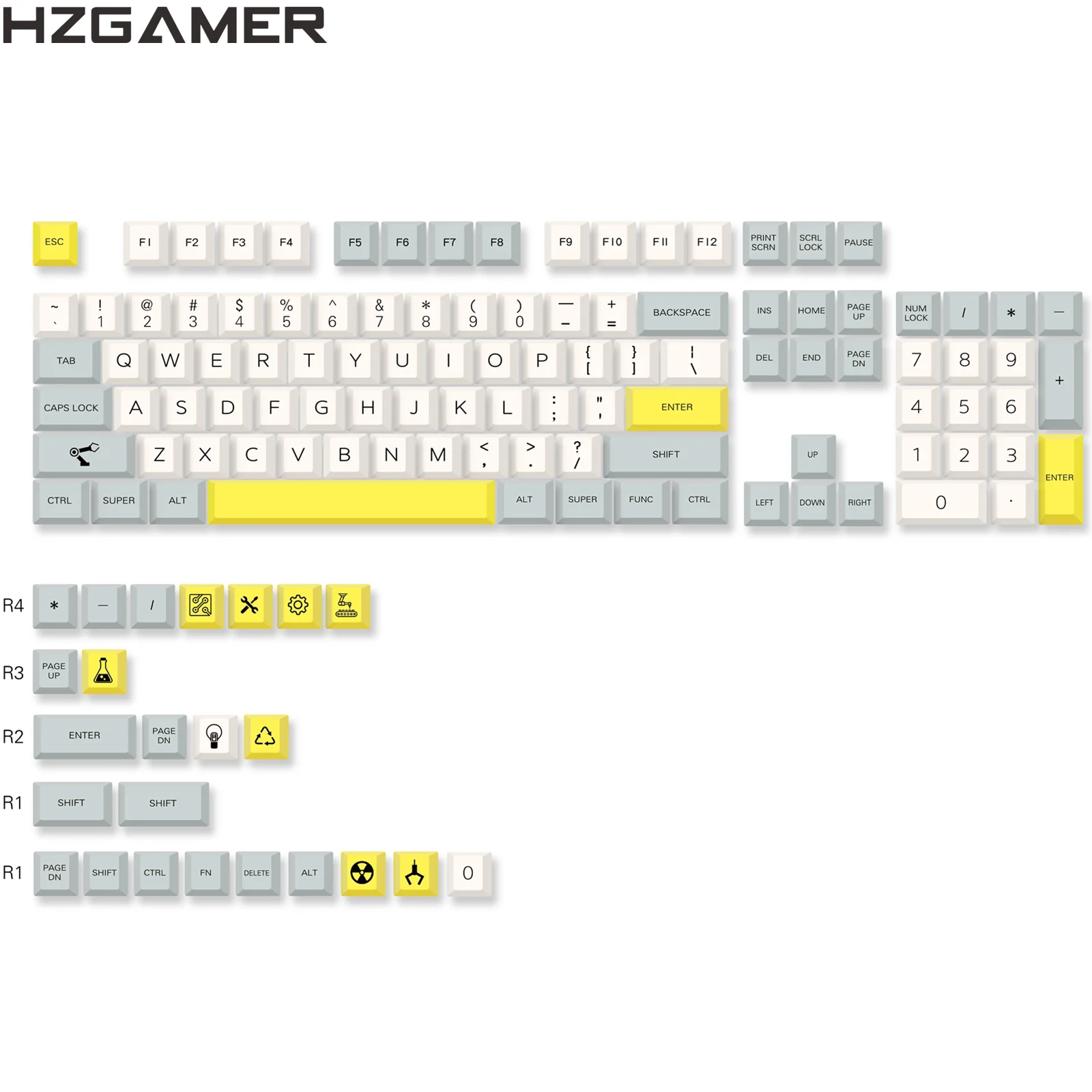 HZGAMER Customized Keycaps, PBT XDA Profile Keycap for Mechanical Keyboard ISO ANSI Layout Keycaps