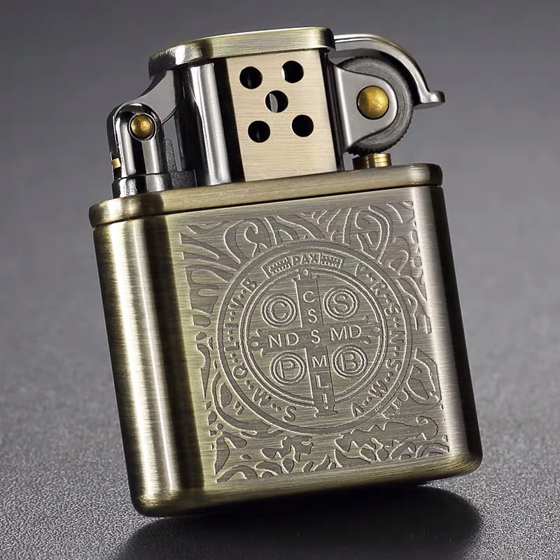 ZORRO ветрозащитная винтажная Зажигалка из чистой меди Оригинальная зажигалка для курения