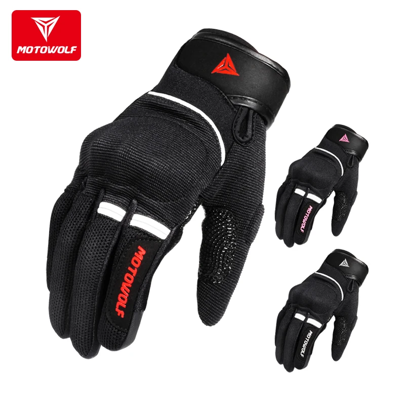 MOTOWOLF can use the soft shell of the mobile phone to wear-resistant protective motorcycle riding ladies gloves