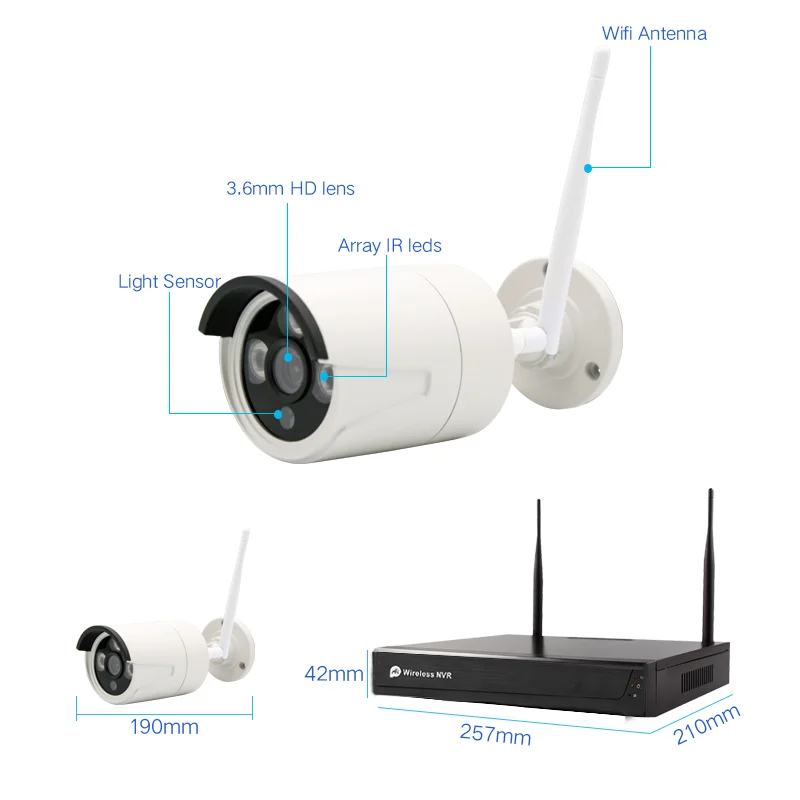 Wholesale 4Ch 2mp outdoor cctv camera system Tseye app wireless camera 1080p nvr kit wifi completed set