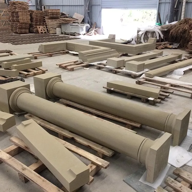 Sandstone Pillar Roman Column High End House Villa Decoration Natural Stone Columns
