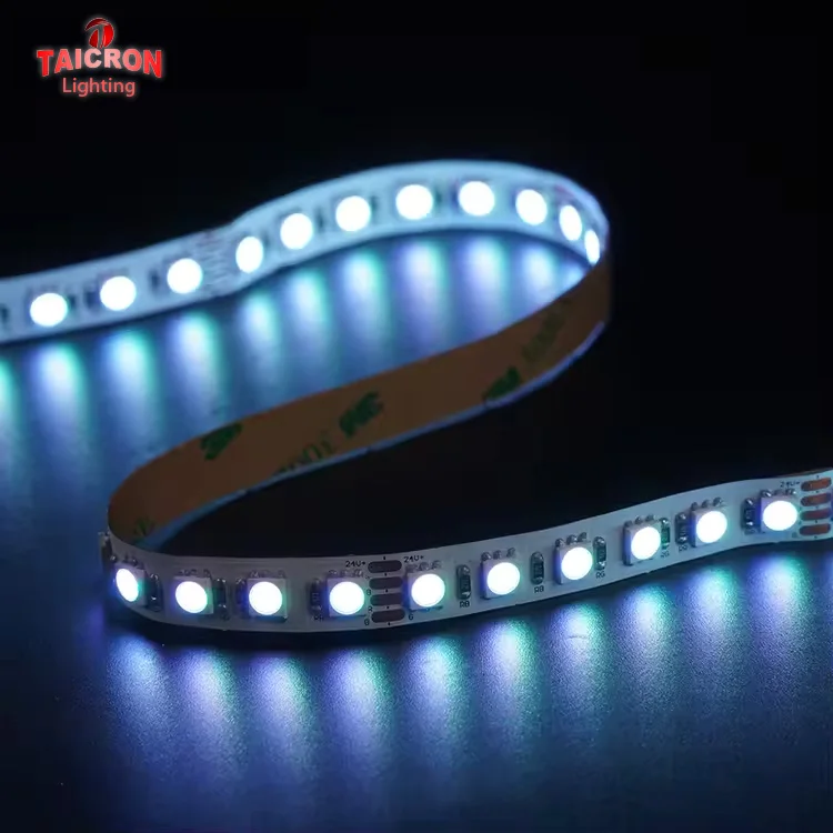 Умный гибкий светодиодный светильник Taicron DC24V 120LED/M 5050 RGBW Пульт дистанционного управления Водонепроницаемый