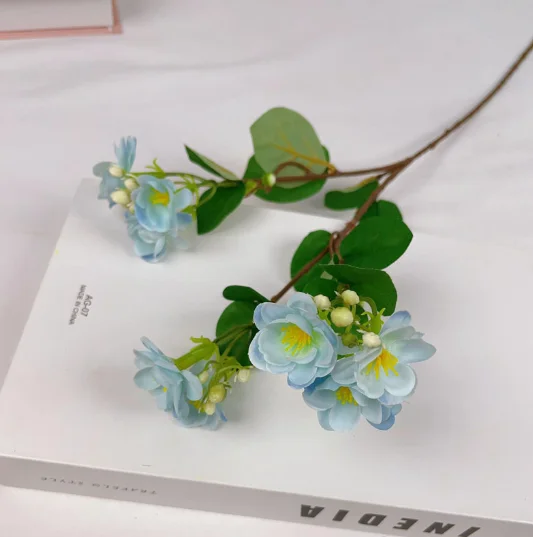 J-07052 Best Seller Artificial Jasmine silk  Small  Bundle Flowers Lotus Green Plant  Decorative Flowers