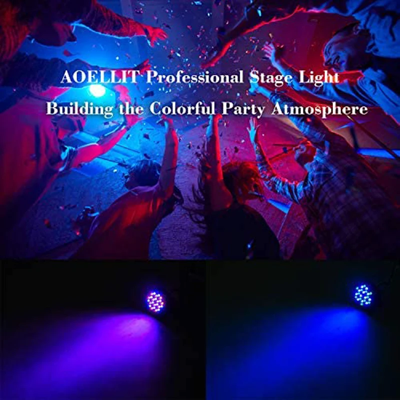 
Par Lighting for Stage,18X1W LED RGB Dj Lights Sound Activated Party DMX Lighting for DJ KTV Disco Party Wedding Church 