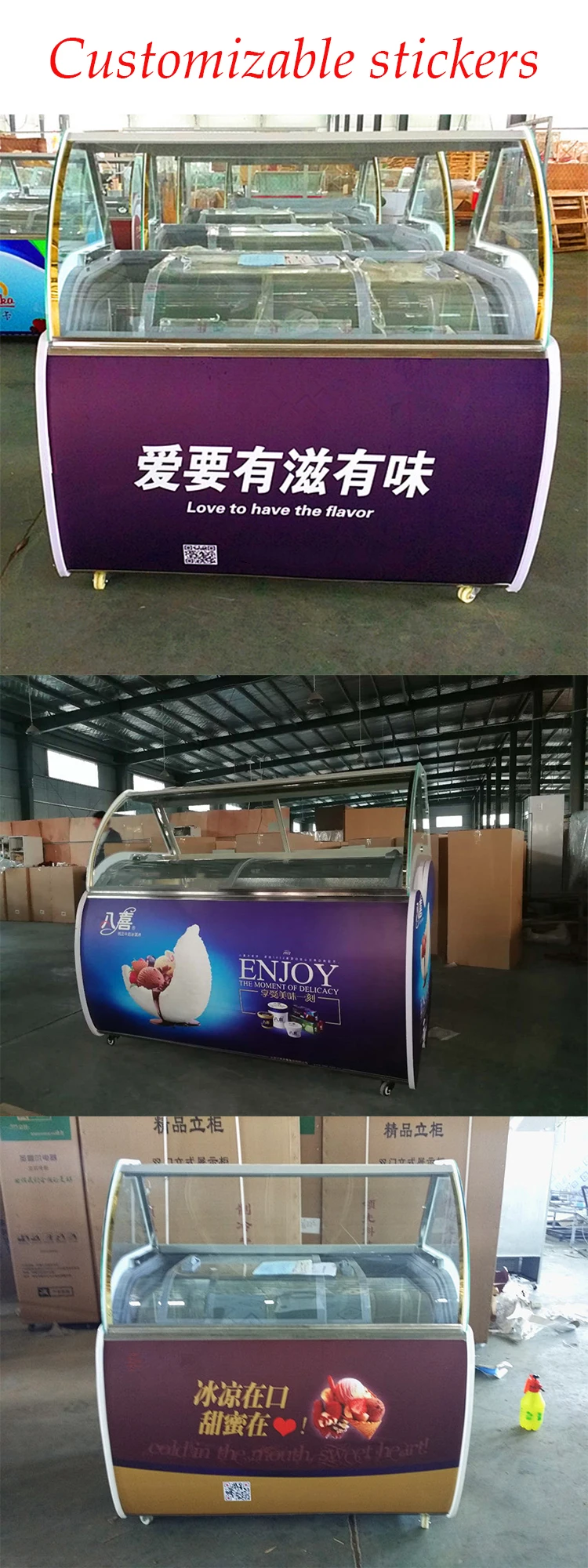 Professional manufacture gelato freezer ice cream display ice cream showcase freezer for ice cream