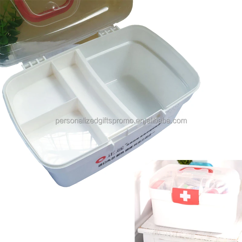 Medicine Cases with a clear FIRST AID top lid Medicine Emergency Kit Storage Organizers / Family Boxes / Cases / Containers