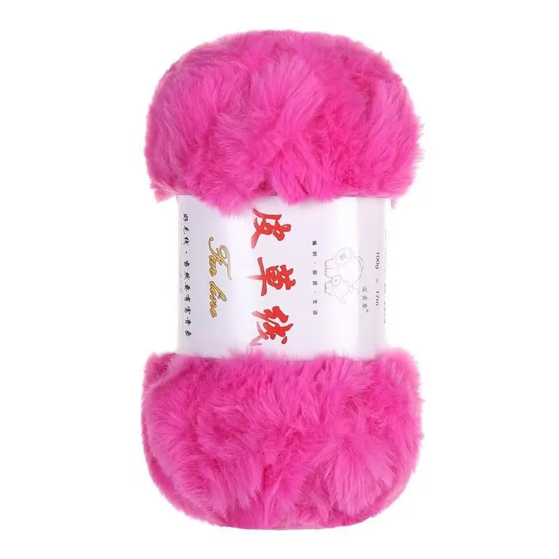 High Quality 100g 100% Polyester Faux Fur Fancy Yarn Mink Like Crochet Yarn For Sweater