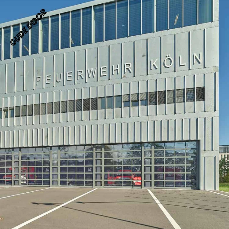 Minimalist Design See-Through Door Steel Aluminum Alloy and Glass Foldable Garage Mirror Perspective Workshop Door