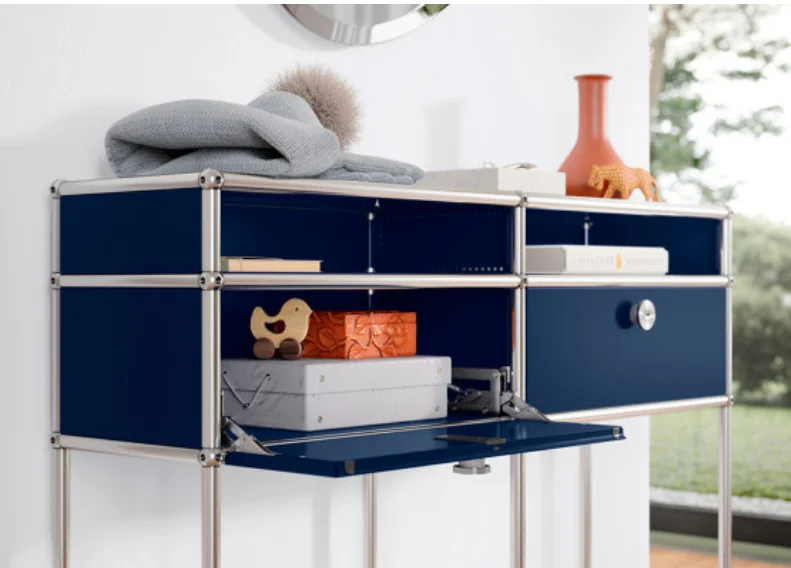 USM Modern Simple Stainless Steel Sideboard Desk with TV Cabinet Net Red Storage Porch Cabinet for Living Room or Hall