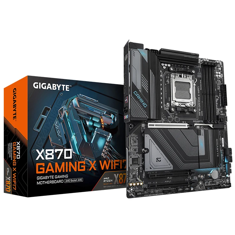 GIGABYTE X870 GAMING X WIFI7 AM5 LGA 1718, ATX, DDR5, 4 x M.2, PCIe 5.0, USB4, Wi-Fi 7, 2.5GbE LAN, EZ-Latch AI PC Motherboard