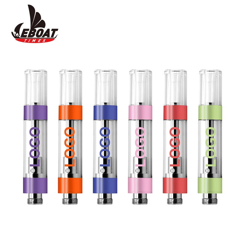 EBOAT Best-Selling 510 0.5ml 1ml Glass Empty Vape E Cigarette CBD Oil Ceramic Coil Atomizer Cartridge CBD Vaporizer Cartridge