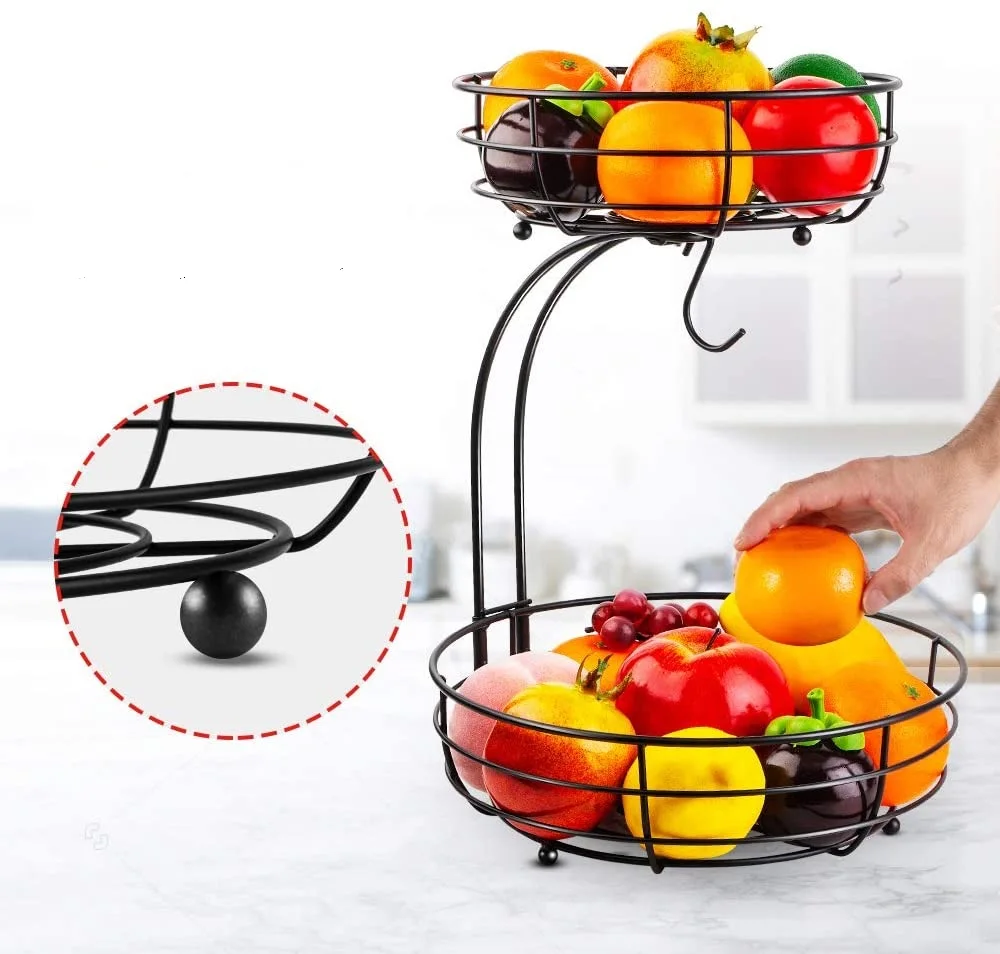 Kitchen Countertop Fruit Vegetable Wire Basket Decorative Kitchen Apple Fruit Basket Tray For Gift