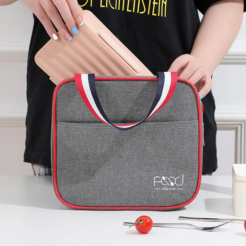Ve Stylish Portable Thermal Insulation Square Lunch Box Lunch Bag Student Picnic Portable Bag Lunch Cooler Bag