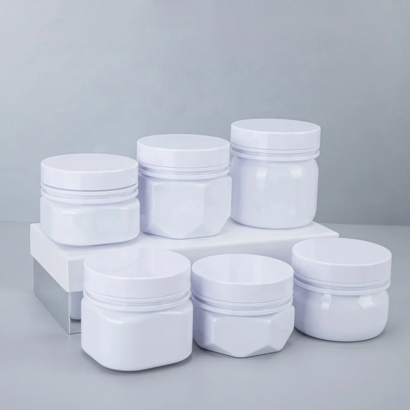 Manufacturer OEM Body Face Cream Jar Packaging 160ml 180ml 200ml 220ml 250ml 300ml White Plastic Pet Cosmetic Cream Jar