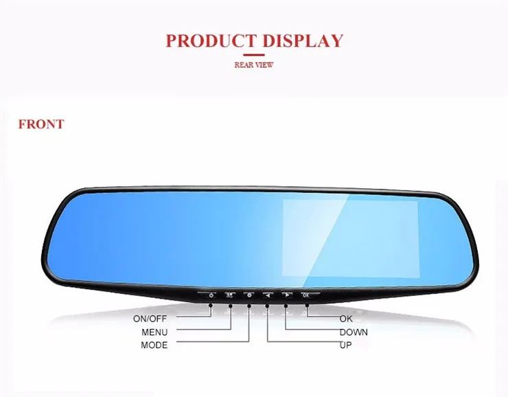 Hot selling mirror dash cam single 3.2 inch car camera hd 480p rearview mirror camera dash cam front and rear 4k