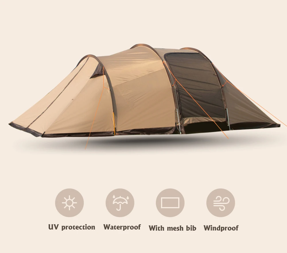 Factory Wholesale Outdoor Camping Tent Double Layers Waterproof Tent Pop Up Oversized Tunnel Tent