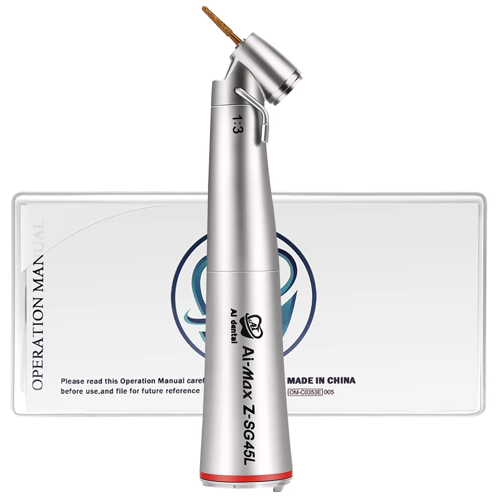Внешний зубной наконечник с водяным охлаждением 45 градусов имплантат контр-угол волоконно-оптический высокоскоростной 1:3 светодиодный ручной электродвигатель