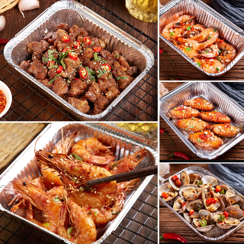 3120 disposable Rectangle Aluminum Foil Food Container With Lid