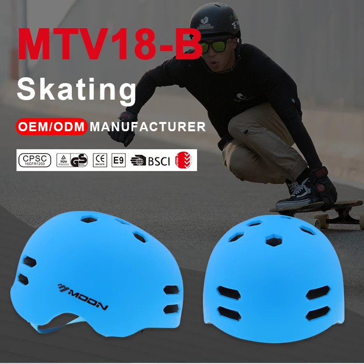 MOON OEM/ODM CE EN 1077 Wholesale Snow Ski Adult soft sports Head Protective in-mold Helmet MTV18 blue