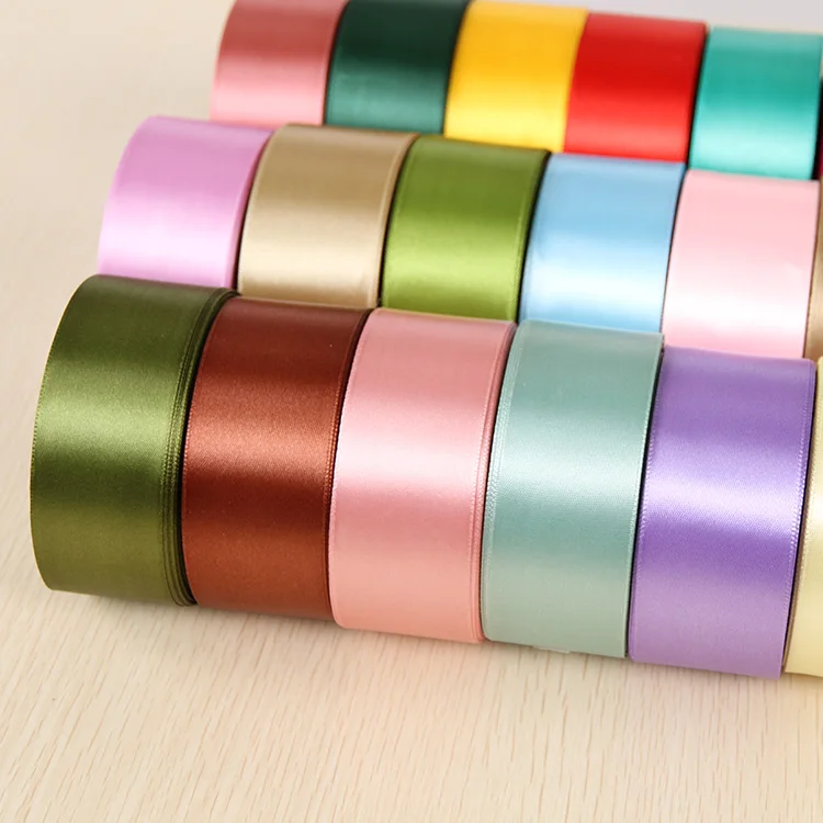 
Hot Sale Decorative Polyester Satin Ribbon With Plastic Roll Packing 