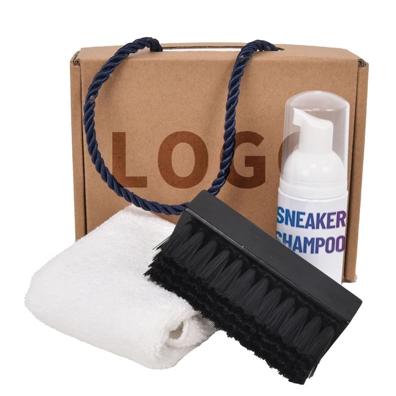 Custom logo gift boxes white shoes protect sneaker cleaning foam liquid shoe care kit set