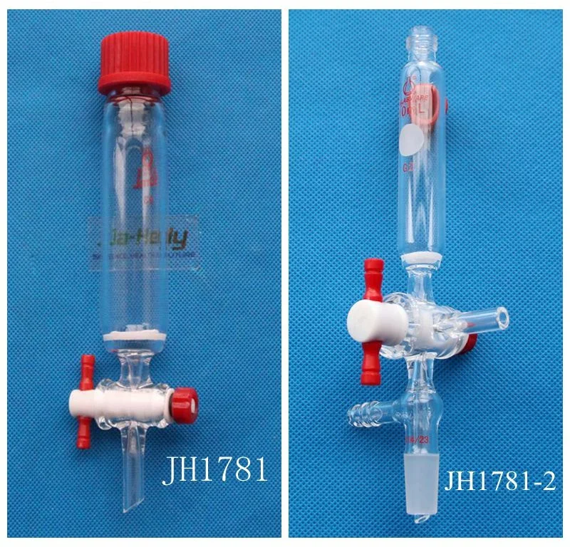 10 25 50 100 250ml Lab use glass solid Phase Peptide Synthesis Vessel with PTFE Stopcock