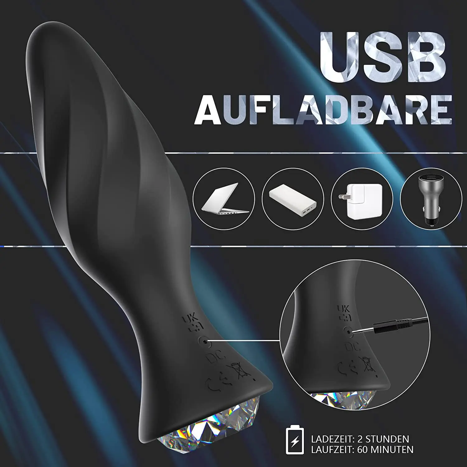 Hot sale Remote Control Luminous Vibrating Butt Plug APP Anal Plug Anal Beads Prostate Massager Jeweled Anal Vibrator