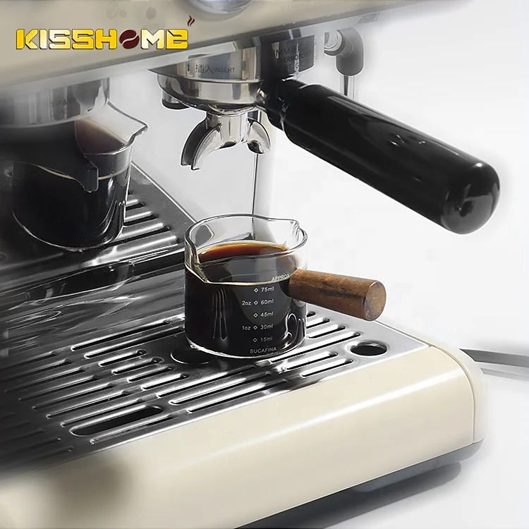 Espresso Accessories Milk Jug 50ML 75ML Custom Heat Resistant Transparent Glass Coffee Measuring Cup