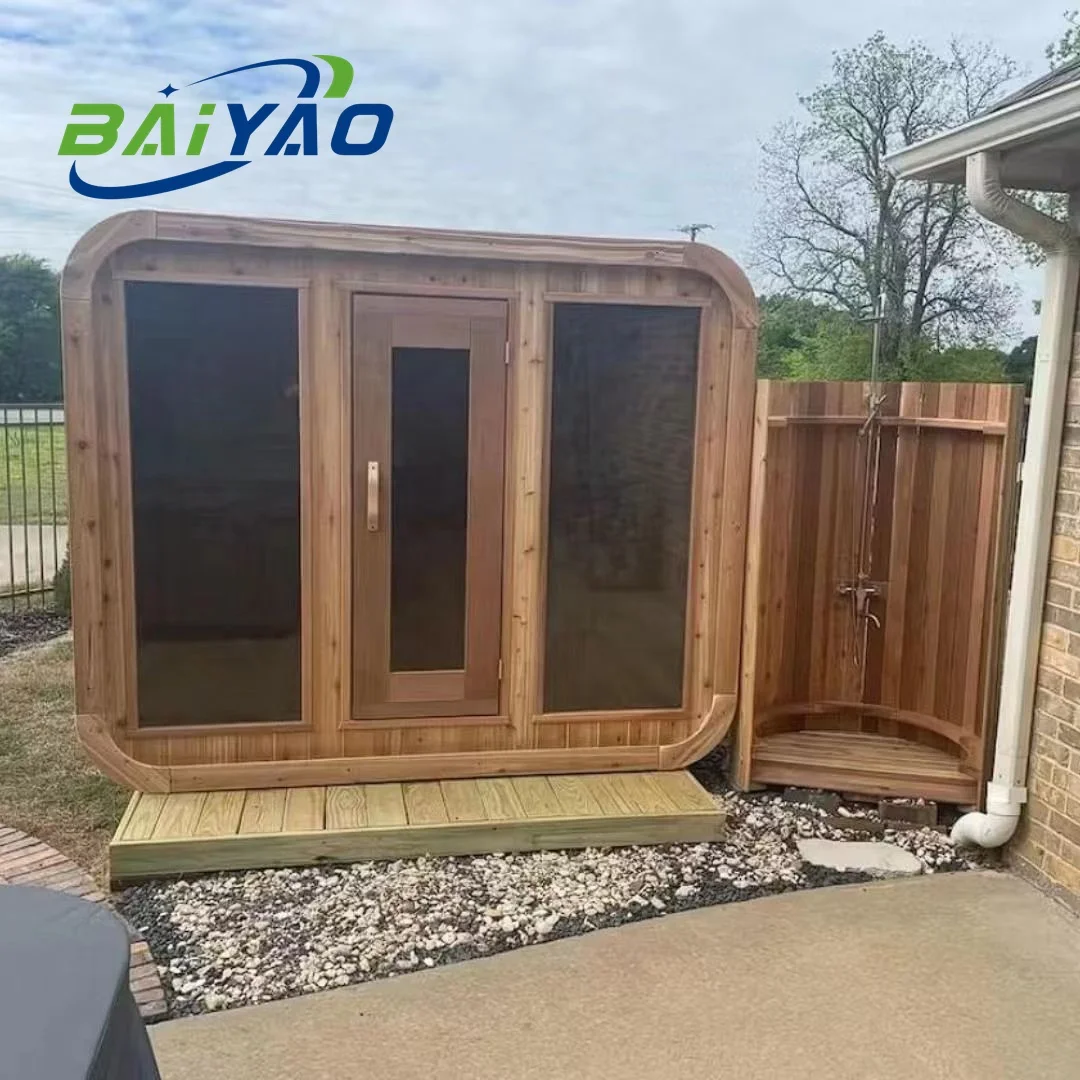 BaiYao Cedar Sauna for Sale Traditional Stove Harvia Heater Oem/Odm Custom Logo Sizes Outdoor