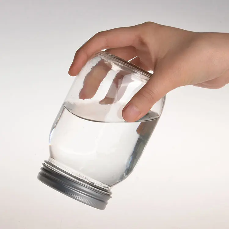 Food storage 16oz clear tea drinking glass mason jar with lid and straw glass spice jars